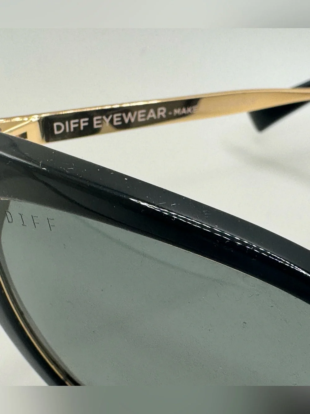 DIFF Becky IV Black Gold Cat Eye Sunglasses